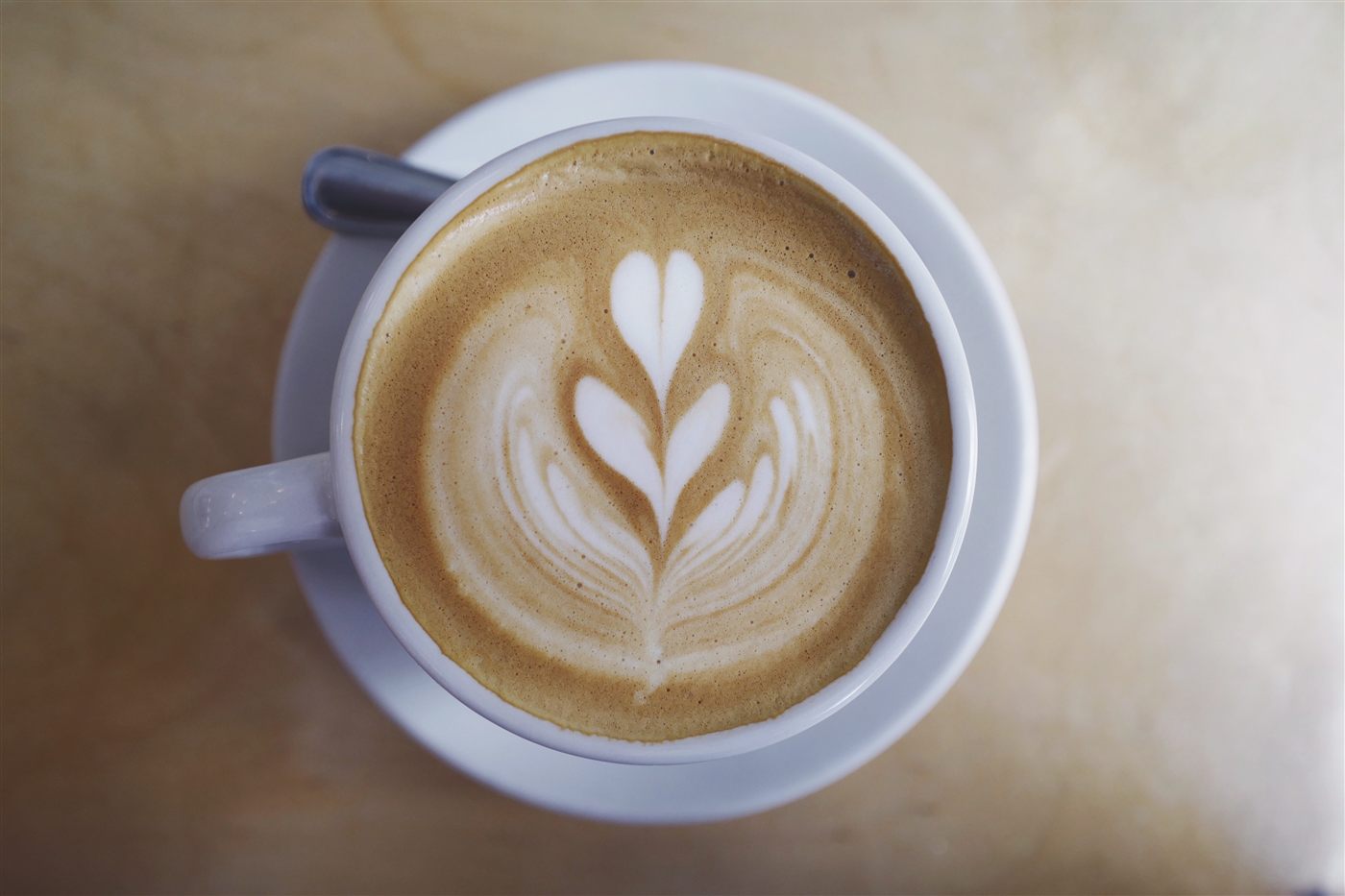 Latte art in a cafe